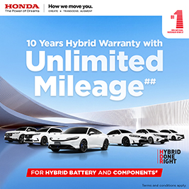 Honda Malaysia Enhances Hybrid Ownership Value With A 10-year Hybrid Battery Warranty<sup>#</sup> - thumbnail